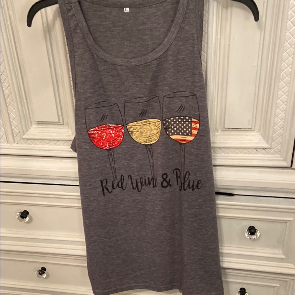 Memorial Day sale price firm NWOT Red Wine Blue tank